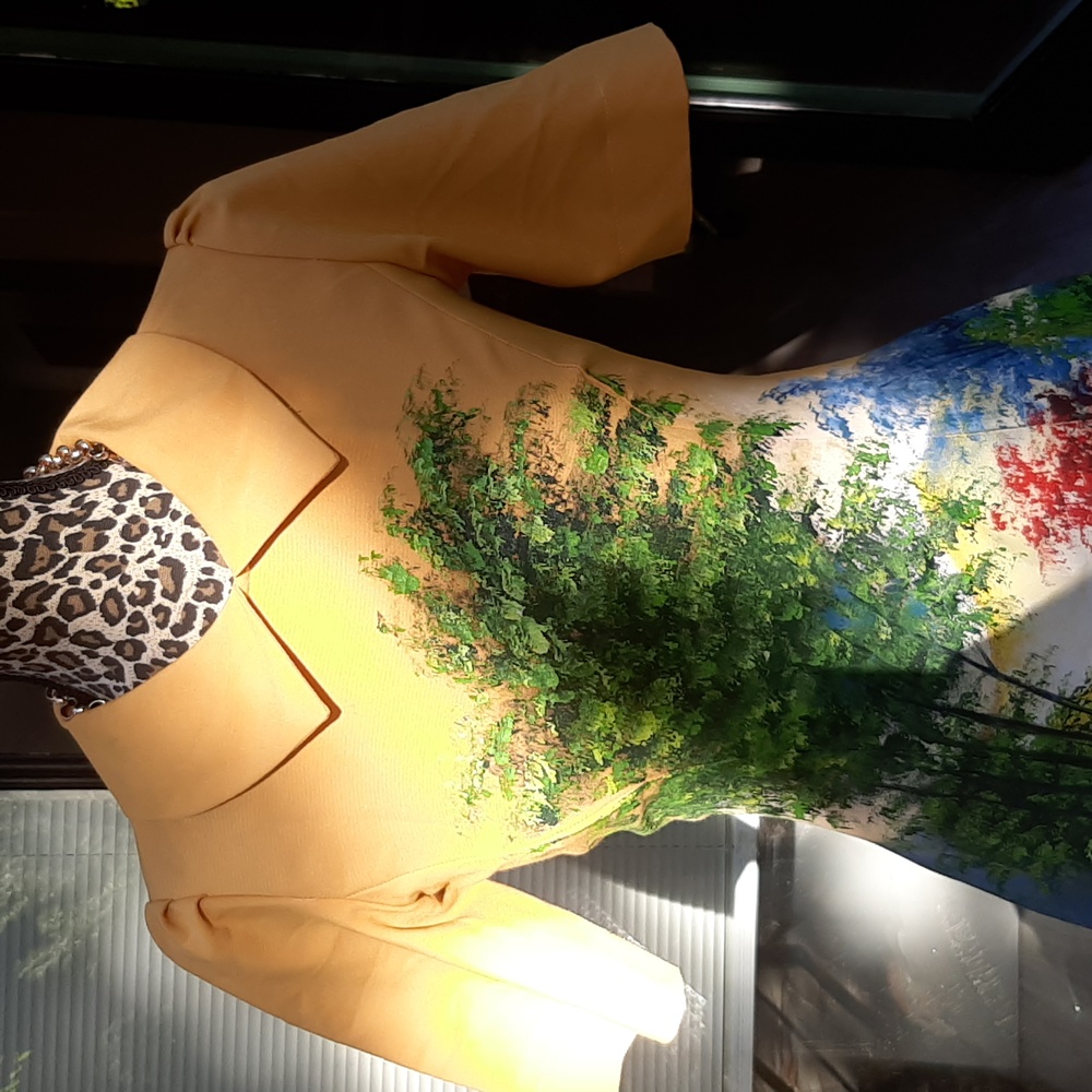Handpainted By Me Scenic Print Yellow Dress - Picture 4 of 14